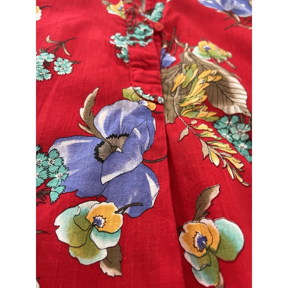 Vintage 70's Hawaiian Womens Tunic Cotton Gauze Shirt Dress S/M Toni Lynn Top - Picture 16 of 16